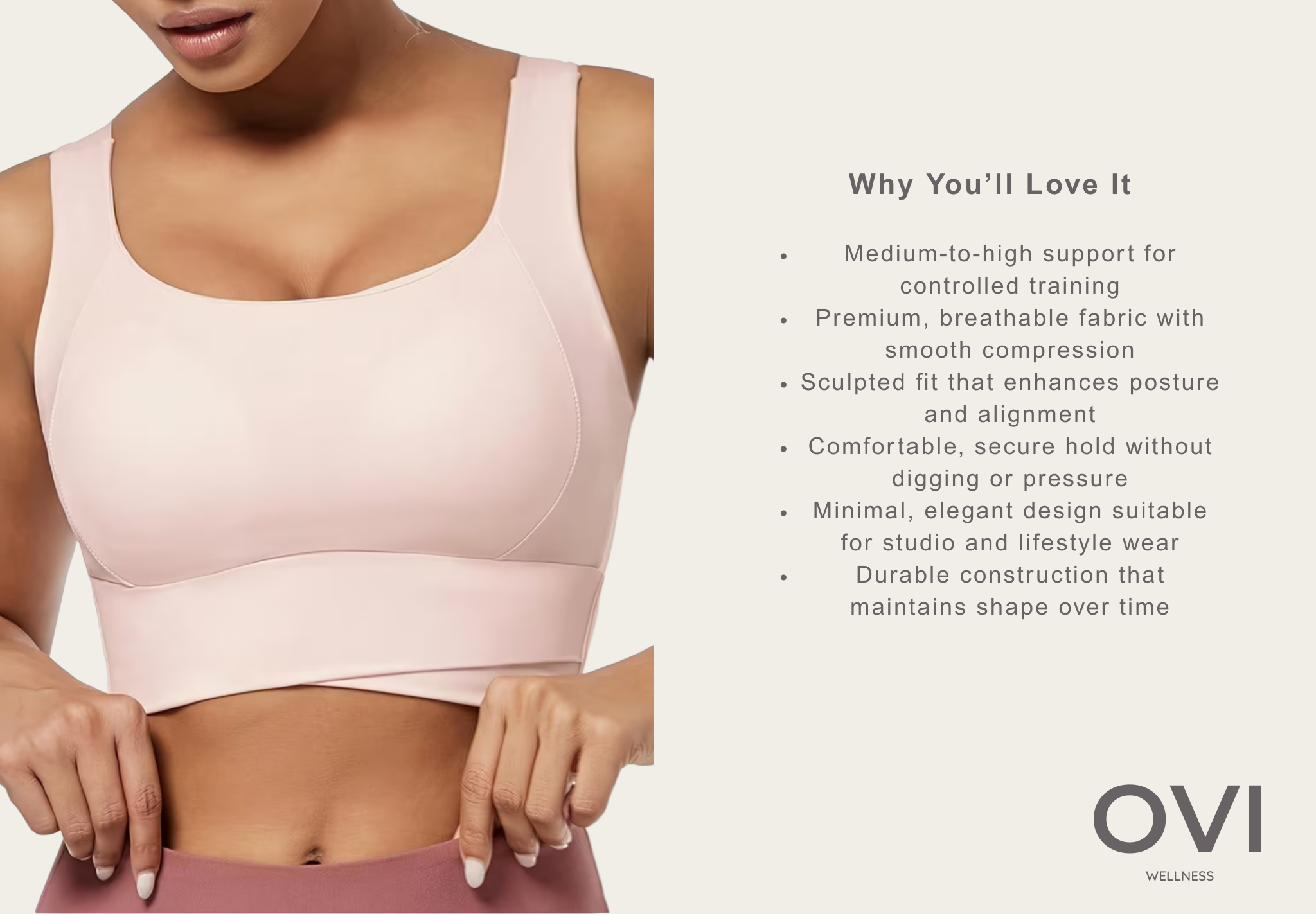 OVI Elite Sports Bra™  Support with Intention. Strength with Elegance.